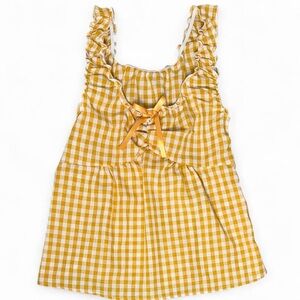 Brandy Melville Style Butter Yellow Gingham Babydoll Tie Cami XS Coquette Y2K